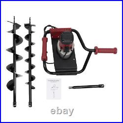 1.6HP 192rpm Powerful Electric Corded Digger Post Hole Auger 2 Drill Bit 1500W