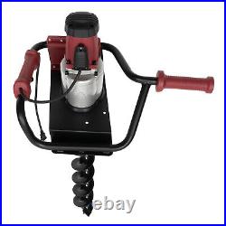 1.6HP 192rpm Powerful Electric Corded Digger Post Hole Auger 2 Drill Bit 1500W