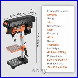10-Inch 5-Speed Benchtop Drill Press Cast Iron Drill Press 3.2A