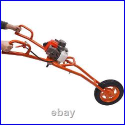 11 Bit Post Hole Digger Gas Powered 63cc 3hp Hand Push Earth Auger Ground Drill