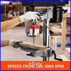 13 Benchtop Drill Press 7.5A 288-3084RPM Tabletop Drilling Machine 0-45°Tilting