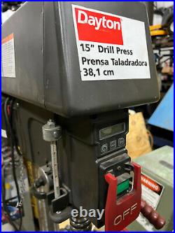 15 Dayton Drill Press, Model 5phc2, 128-3476 Rpm, 1/2 HP Motor