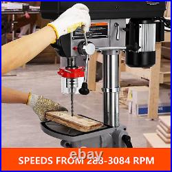 15 in Floor Drill Press Cast Iron Pure Copper Motor 288-3084RPM Variable Speed