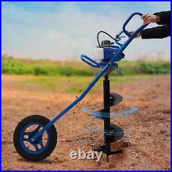 3HP Post Hole Digger Gas-Powered Earth Auger Borer Ground Drill Wheelbarrow Yard