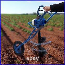 3HP Post Hole Digger Gas-Powered Earth Auger Borer Ground Drill Wheelbarrow Yard