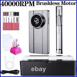 40000RPM Rechargeable Nail Drill Manicure Machine With Storage Box Brushless Motor