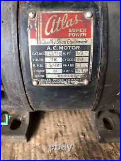 Atlas Motor 1/3 HP 2480b 1740 RPM Pulley Drill Press
