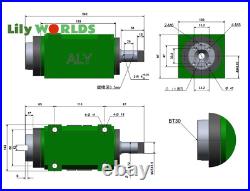 BT30 5-Bearing 6000 rpm CNC Drilling Power Head Milling Spindle Unit Waterproof