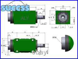 BT30 5-Bearing 6000 rpm CNC Drilling Power Head Milling Spindle Unit Waterproof