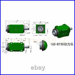 BT30 Power Head Spindle Unit Motor Boring Milling Drilling Machine 30008000rpm