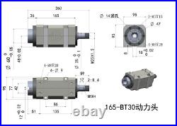 BT30 Power Head Spindle Unit Motor Boring Milling Drilling Machine 30008000rpm