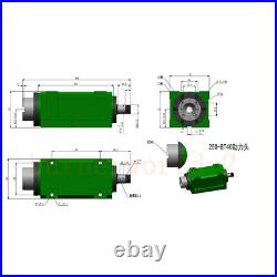 BT40 Chuck 3000W 3KW 4HP Power Head Cutting/Boring/Milling Machine Lathe Tool