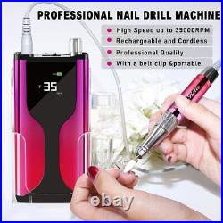 Belle Professional Nail Drill 35000 rpm Cordless Rechargeable Nail Drill