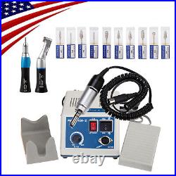 Dental Electric Micromotor Polisher 35k rpm Handpiece Contra angle 10 burs drill