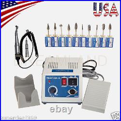 Dental Lab MARATHON 35k Rpm Handpiece Electric Micro motor +10Drills Burs M/D