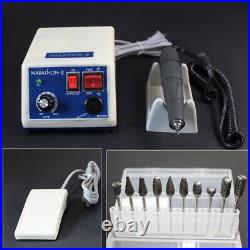 Dental Lab Marathon 35K RPM Handpiece Electric Micro motor+10 Drills Burs N3 US