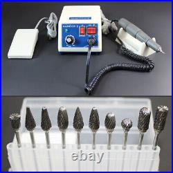 Dental Lab Marathon 35K RPM Handpiece Electric Micro motor+10 Drills Burs N3 US