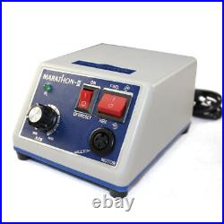 Dental Lab Marathon Electric Micromotor +Contra Angle Straight Handpiece +10Burs