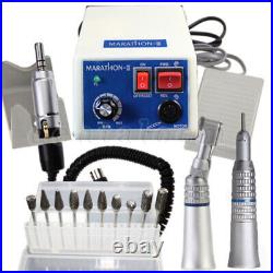 Dental Lab Marathon Micromotor Straight Handpiece/Contra Angle Polisher +10Burs