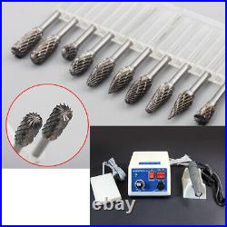 Dental Lab Micromotor Marathon Polisher Machine&35K RPM Handpiece&10x Drill Burs