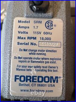 Foredom SR Rotary Tool SRM 18,000 rpm 1/4 Die grinder motor jeweler drill 115v
