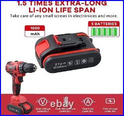 Jar-Owl Powerful Brushless Motor 21V Cordless Drill Set, 319 In-Lb Torque, 0-135