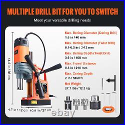 MD40 Magnetic Drill Press 1300W 2922lbf/13000N Electric Mag Drill 700RPM 2 Bits