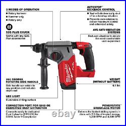 Milwaukee 2912-20 M18 18 Volt FUELT 1 SDS Plus Rotary Hammer, Bare