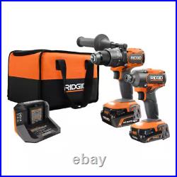 RIDGID 18V Brushless Hammer Drill and 3-Speed Impact Driver Kit (R9208)