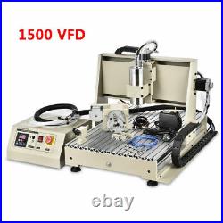 USB 4Axis CNC 6040 Router Engraver 3D Spindle Motor Mill Drill Machine 1500W VFD