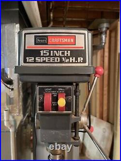 Vintage 80s Craftsman 15 12 Speed 1/2 HP Withchuck lp 16sc 16 m/m Working Great
